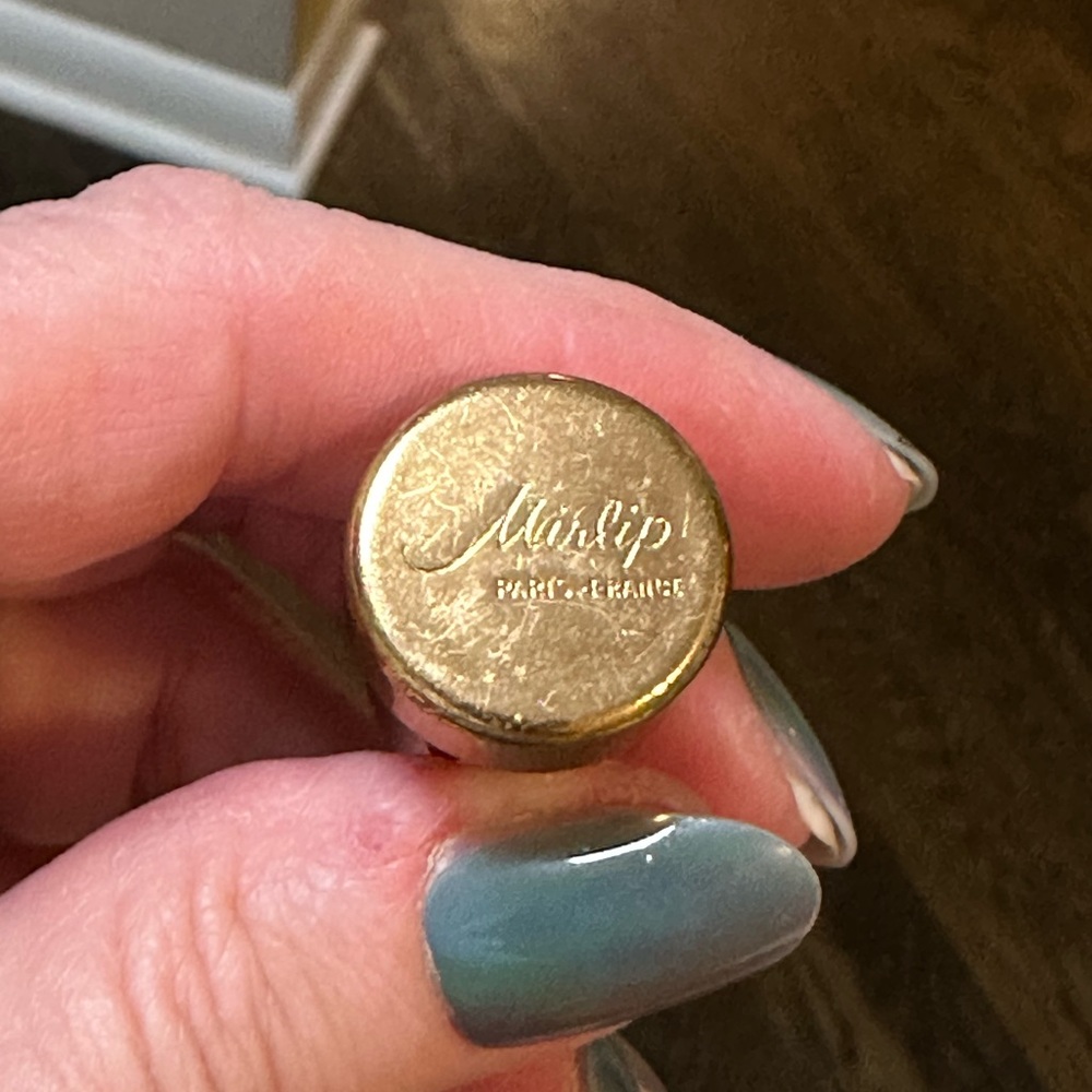 Limoges Vintage Gold and Porcelain Mirrored Lipstick Case - Picture 5 of 8